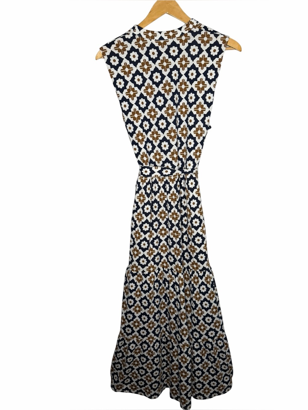 Boden Naomi Notch Jersey Maxi Dress Navy Floral Geometic 12 - Picture 6 of 9